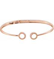 14K Rose 1/6 CTW Diamond Circle Hinged Cuff 7 Bracelet - 65214560002P