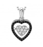 Gems One Silver (SLV 995) Diamond Rhythm Of Love Neckwear Pendant  - 1/5 ctw - ROL1057-SSWDBK