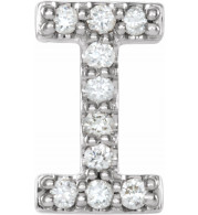 14K White .04 CTW Diamond Single Initial I Earring - 867976040P