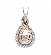 Gems One Mix Metal P-Gold Silver Diamond (1/6Ctw) Pendant - PD10180-SGPSC