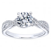 Gabriel & Co. 14k White Gold Contemporary Criss Cross Engagement Ring - ER7546W44JJ