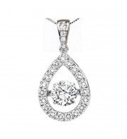 Gems One 14KT White Gold & Diamond Rhythm Of Love Neckwear Pendant   - 1 ctw - ROL1145-4WC