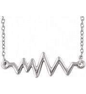 14K White Heartbeat 16-18 Necklace - 65213360001P