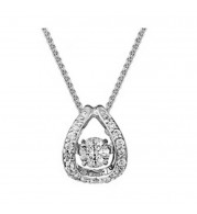 Gems One Silver (SLV 995) Diamond Rhythm Of Love Neckwear Pendant  - 1/4 ctw - ROL1117-SSD