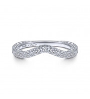 Gabriel & Co. 14k White Gold Contemporary Curved Wedding Band - WB14490R4W44JJ
