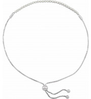 14K White 1/2 CTW Diamond Bolo 7 1/2-9 1/2 Bracelet - BRC820101P