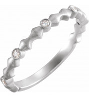 14K White .07 CTW Diamond Anniversary Band with Bead Blast Finish - 123950600P