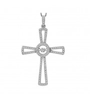 Gems One Silver (SLV 995) Diamond Rhythm Of Love Neckwear Pendant  - 1/5 ctw - ROL1089-SSWD