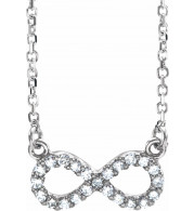 14K White .08 CTW Diamond Infinity-Inspired 16 Necklace - 6707284405P