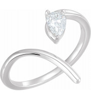 14K White 1/3 CTW Diamond Negative Space Ring - 123110600P