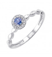 Gems One 10Kt White Gold Diamond (1/12Ctw) & Sapphire (1/5 Ctw) Ring - RG87016-1WDS