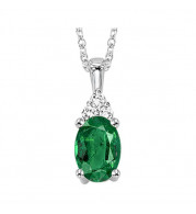 Gems One 10Kt White Gold Diamond (1/50Ctw) & Emerald (1/2 Ctw) Pendant - FP4023-1WDE