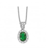 Gems One 14Kt White Gold Diamond (1/10Ctw) & Emerald (3/8 Ctw) Pendant - HDP438-4WCE