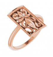 14K Rose Vintage-Inspired Cross Ring - R43099103P