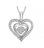 Gems One Silver (SLV 995) Pink & Diamonds Stunning Neckwear Pendant - 1/5 ctw - ROL1058-SS1PC