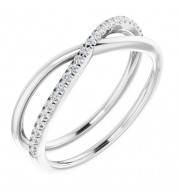 14K White 1/10 CTW Diamond Criss-Cross Ring - 65197660001P