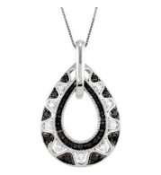 14K White 1/2 CTW Black & White Diamond 18 Necklace - 68327100P