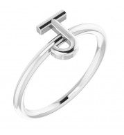 14K White Initial J Ring - 51895155P