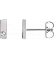 14K White .03 CTW Diamond Bar Earring - 867826004P