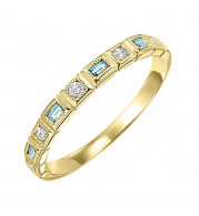 Gems One 10Kt Yellow Gold Diamond (1/10Ctw) & Blue Topaz (1/6 Ctw) Ring - FR1200-1YD