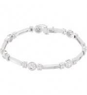 14K White 1 CTW Diamond Line 7 Bracelet - BRC65160000P