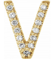 14K Yellow .03 CTW Diamond Single Initial V Earring - 867976111P