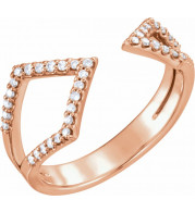 14K Rose 1/5 CTW Diamond Geometric Ring - 123009602P