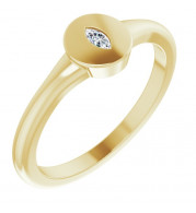 14K Yellow .05 CT Diamond Signet Ring - 124356104P