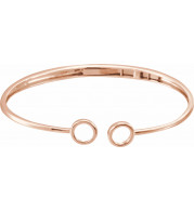 14K Rose Hinged Circle Cuff 7 Bracelet - 65211760002P