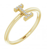 14K Yellow .04 CTW Diamond Initial I Ring - 1238346041P