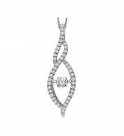 Gems One 14KT White Gold & Diamond Rhythm Of Love Neckwear Pendant  - 3/8 ctw - ROL1001-4WC