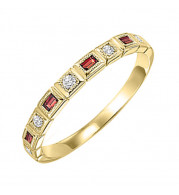 Gems One 14Kt Yellow Gold Diamond (1/10Ctw) & Garnet (1/6 Ctw) Ring - FR1225-4YD