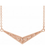 14K Rose Sculptural V 18 Necklace - 86850607P