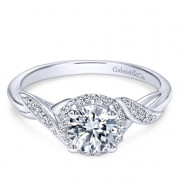 Gabriel & Co. 14k White Gold Contemporary Halo Engagement Ring - ER11828R3W44JJ
