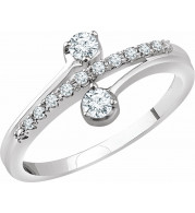 14K White 1/4 CTW Diamond Two-Stone Ring - 65269960001P