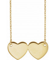 14K Yellow Double Heart 17 Necklace - 863861002P