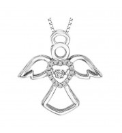 Gems One Silver (SLV 995) Diamond Rhythm Of Love Neckwear Pendant  - 1/10 ctw - ROL1060-SSWD