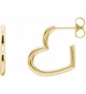 14K Yellow Heart Hoop Earrings - 87040601P