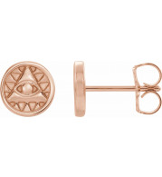 14K Rose Eye of Providence Earrings - 87026602P