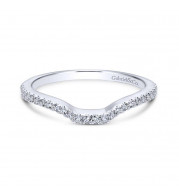 Gabriel & Co. 18k White Gold Contemporary Curved Wedding Band - WB7740W84JJ