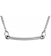 14K White Tiny Poshu00ae Bar 16-18 Necklace - 857881002P