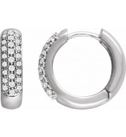 14K White 1/3 CTW Diamond Pavu00e9 Hoop Earrings - 6715060000P