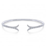 Gabriel & Co. 14k White Gold Demure Diamond Bangle Bracelet - BG3913-65W45JJ