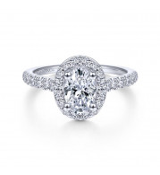 Gabriel & Co. 14k White Gold Contemporary Halo Engagement Ring - ER14103W44JJ