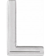 14K White Single Initial L Earring - 86800167P