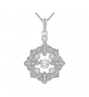 Gems One Silver (SLV 995) & Diamonds Stunning Neckwear Pendant - 1/3 ctw - ROL1115-SSD