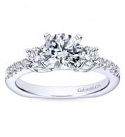 Gabriel & Co. 14k White Gold Contemporary 3 Stone Engagement Ring - ER4247W44JJ