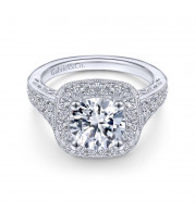 Gabriel & Co. 14k White Gold Victorian Halo Engagement Ring - ER9333W44JJ