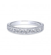 Gabriel & Co. 14k White Gold Victorian Diamond Wedding Band - WB8747W44JJ