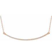14K Rose 1/6 CTW Diamond Bar 16-18 Necklace - 65108560002P